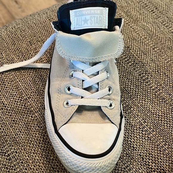 GRAY&WHITE Converse all star Chuck Taylor shoes size 8 double tongue EUC - Picture 16 of 16